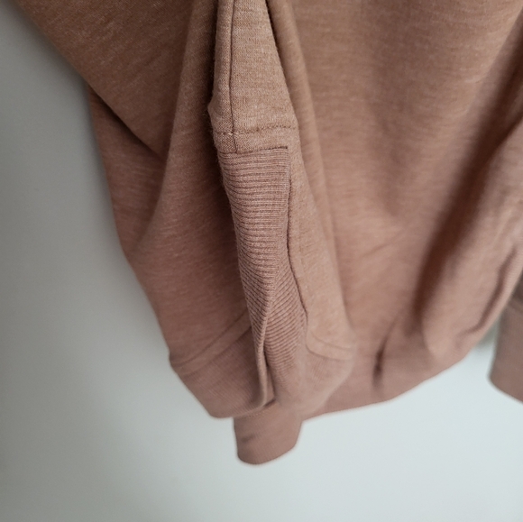 RBX Women Medium Lonh Sleeve Hoodie Athleisure Pullover Thumbholes Tan - Picture 7 of 7